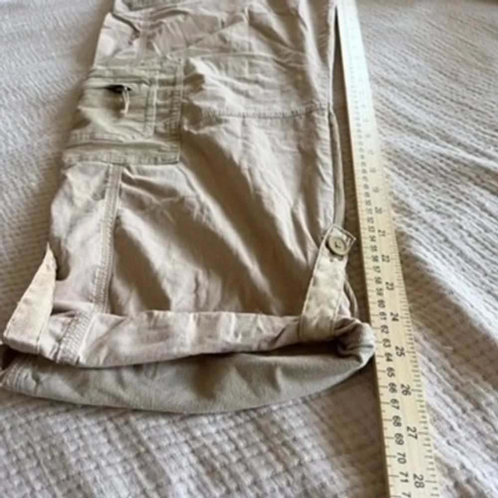 Abercrombie Fitch Cargo Pants Women L Tan Patchwork Corduroy Utility Belted - Picture 15 of 16